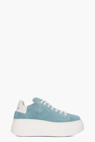 Sneakers camoscio celeste e pelle bianco Lexa One