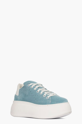 Sneakers camoscio celeste e pelle bianco Lexa One