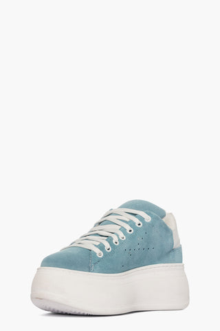 Sneakers camoscio celeste e pelle bianco Lexa One