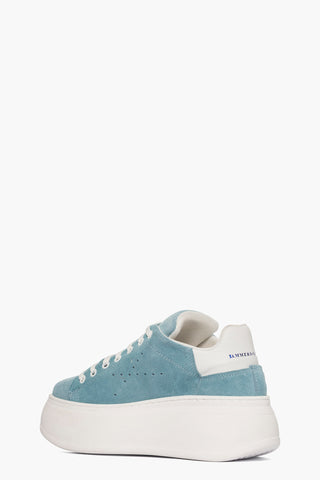 Sneakers camoscio celeste e pelle bianco Lexa One