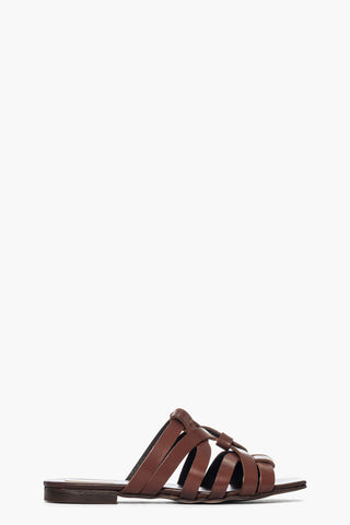 Ciabatta pelle marrone Ludovica 30