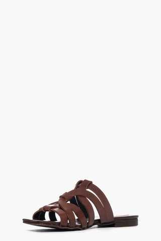 Ciabatta pelle marrone Ludovica 30