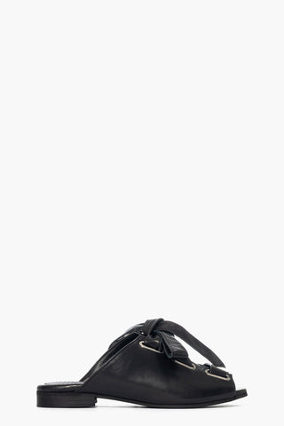 Fable black leather slippers
