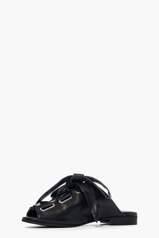 Fable black leather slippers