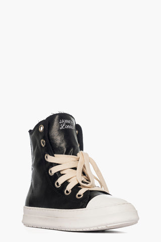 Sneakers canvas nero lucido con lacci Tore Can