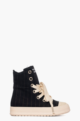 Sneakers canvas righe bronzo con lacci Tore Can