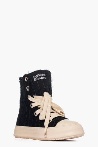 Sneakers canvas righe bronzo con lacci Tore Can