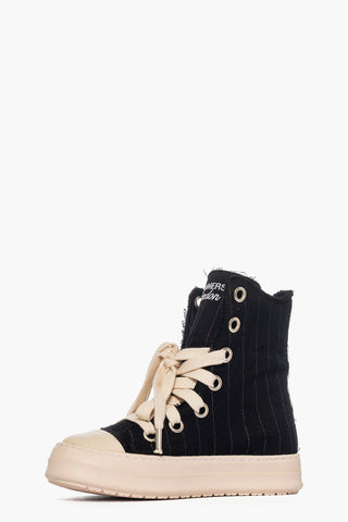 Sneakers canvas righe bronzo con lacci Tore Can