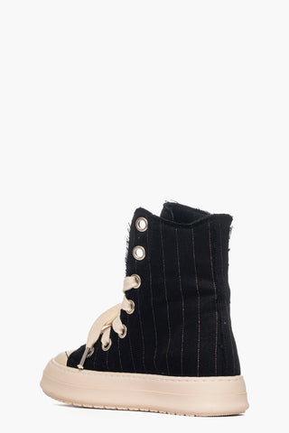Sneakers canvas righe bronzo con lacci Tore Can