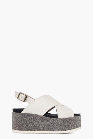 Zeppa Holly 3 pelle bianco