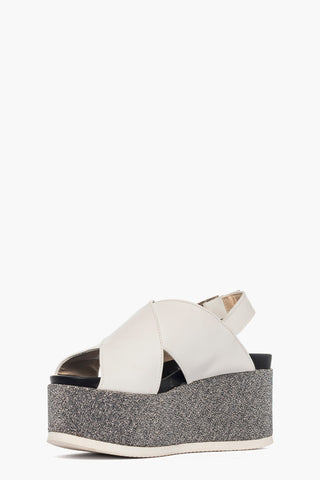 Zeppa Holly 3 pelle bianco
