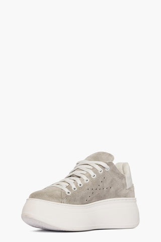 Sneakers camoscio grigio e pelle bianco Lexa One