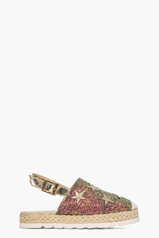 Sabot Sal 30 glitter green multicolore con stelle