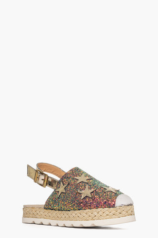 Sabot Sal 30 glitter green multicolore con stelle