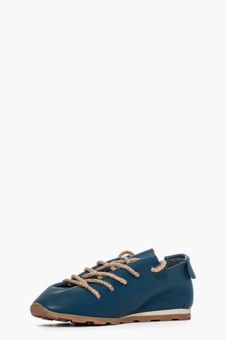 Scarpa pelle bottalato blu con lacci Sushi 203