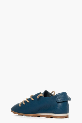 Scarpa pelle bottalato blu con lacci Sushi 203