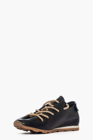 Scarpa pelle bottalato nero con lacci Sushi 203