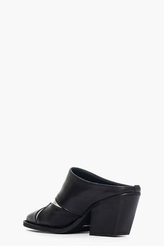 Sabot pelle nero e bianco con stella Stephan Star 2