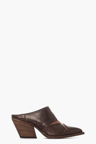 Sabot pelle marrone e bronzo con stella Stephan Star 2