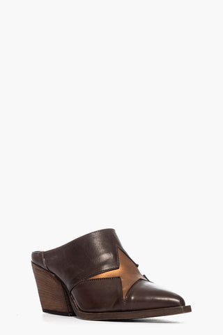 Sabot pelle marrone e bronzo con stella Stephan Star 2
