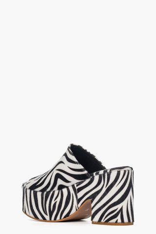 Sandalo zeppa Maracaibo 5 cavallino zebra bianco e nero