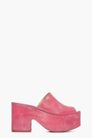 Sandalo zeppa Maracaibo 5 camoscio rosa spazzolato