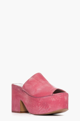 Sandalo zeppa Maracaibo 5 camoscio rosa spazzolato