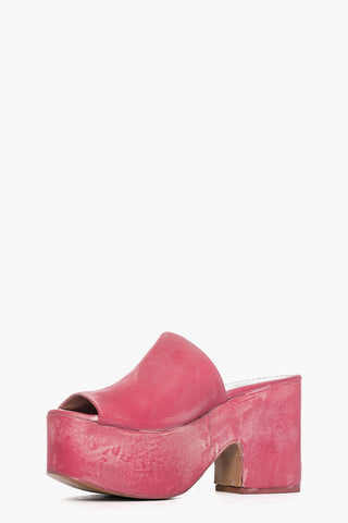 Sandalo zeppa Maracaibo 5 camoscio rosa spazzolato
