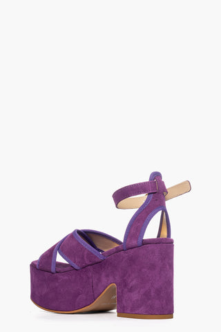 Sandalo con zeppa camoscio viola Maracaibo 10