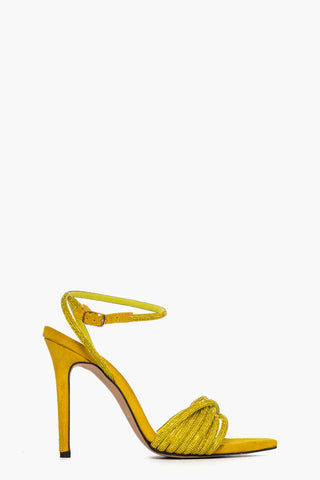 Sandalo camoscio giallo con strass Kiwi 5