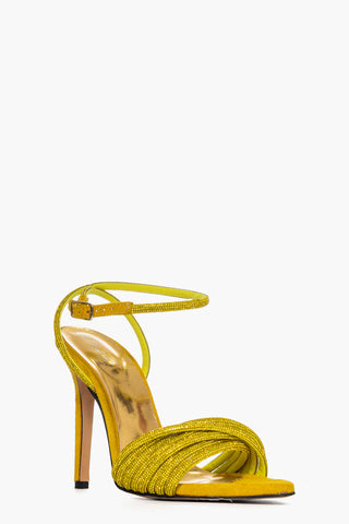 Sandalo camoscio giallo con strass Kiwi 5