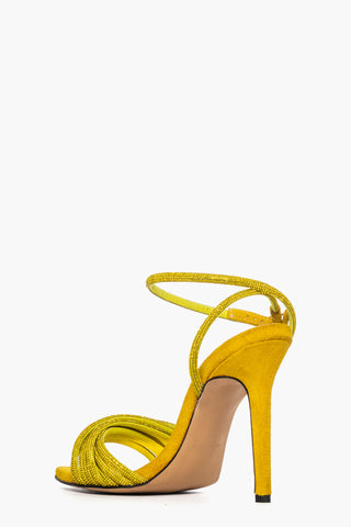 Sandalo camoscio giallo con strass Kiwi 5