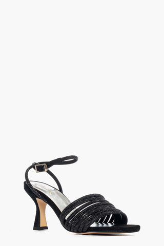 Sandalo 2965 camoscio nero e strass
