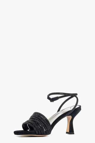 Sandalo 2965 camoscio nero e strass