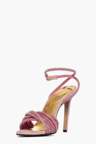 Sandalo camoscio rosa strass fucsia Kiwi 5