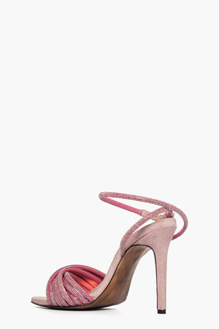 Sandalo camoscio rosa strass fucsia Kiwi 5