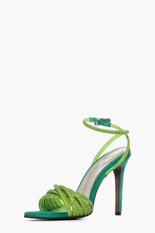 Sandalo camoscio verde strass verde Kiwi 5