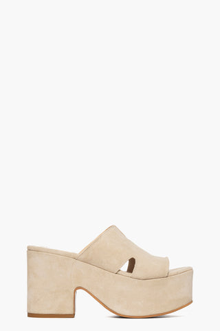 Sandalo zeppa Maracaibo Amalfi camoscio beige