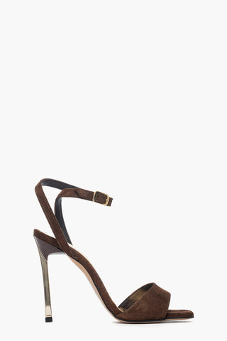 Sandalo camoscio marrone Aurora Francy Gold