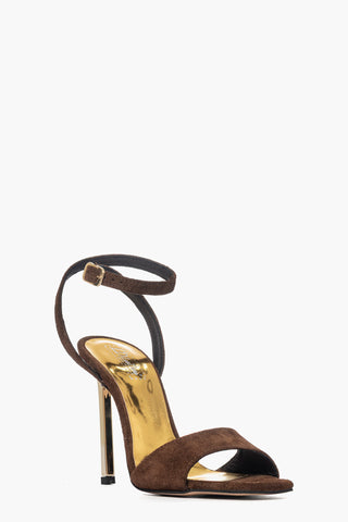 Sandalo camoscio marrone Aurora Francy Gold