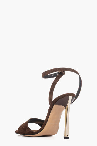 Sandalo camoscio marrone Aurora Francy Gold