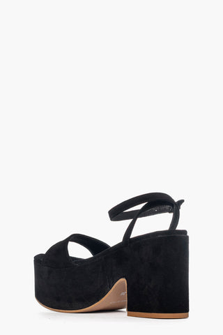 Sandalo con zeppa camoscio nero Maracaibo Francy