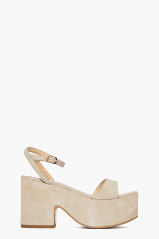 Sandalo con zeppa camoscio beige Maracaibo Francy