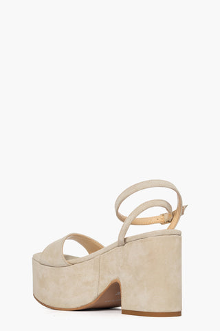 Sandalo con zeppa camoscio beige Maracaibo Francy