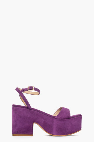 Sandalo con zeppa camoscio viola Maracaibo Francy