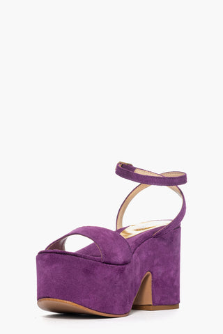 Sandalo con zeppa camoscio viola Maracaibo Francy