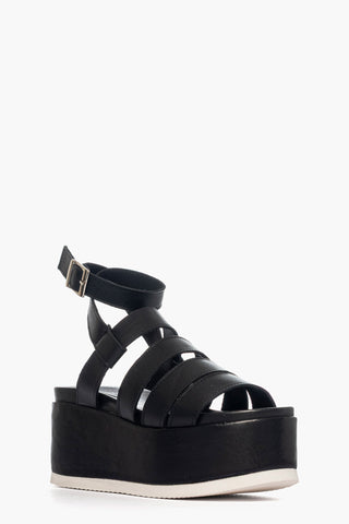 Sandalo con zeppa Holly 1 pelle nero