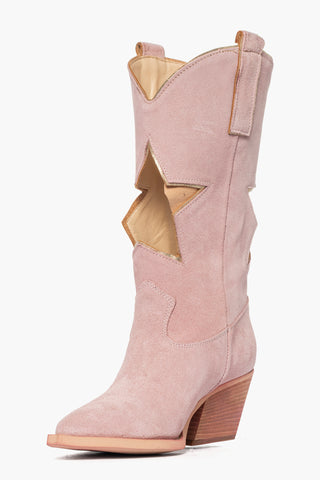 Stivali camoscio rosa Irene Stella