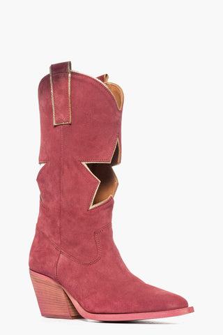 Stivali camoscio rosa scuro Irene Stella