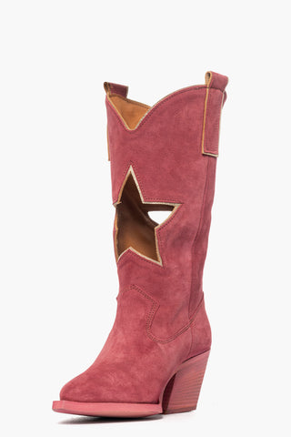 Stivali camoscio rosa scuro Irene Stella